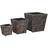Furnova Visoki cvetlični lonci 3 kosi vodna hijacinta rjavi, (21920196) | Shoptok.si