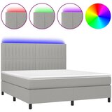 Maison Chic Box spring postelja - Vzmetna postelja z vzmetnico LED sv. siva 180x200 cm blago SL15912, (21905480) | Shoptok.si