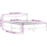  Okvir kreveta bez madraca voštano smeđi 150x200 cm od borovine Voštano smeđa 150 x 200 cm | Shoptok.si