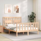 vidaXL Posteljni okvir z vzglavjem 120x200 cm trden les Cene