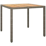 vidaXL Vrtnja jedilna miza Siva 90 x 90 x 75 cm Poly ratan, (5000043382) Cene