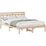  Krevetna konstrukcija Smeđa 135 x 190 cm Čvrsto borovo drvo | shoptok.hr