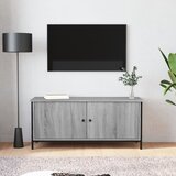 The Living Store TV omarica z vrati siva sonoma 102x35x45 cm inženirski les - TV Omarica, (21376137) Cene