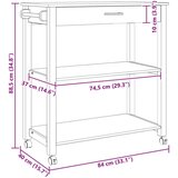  Kuhinjski kolica Jednobojno Crna 88 5 x 40 x 48 cm | shoptok.hr