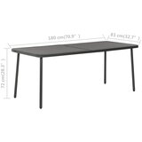  7-dijelni vrtni blagovaonski set čelični tamnosivi | shoptok.hr