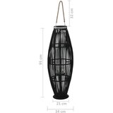 Viseći svijećnjak od bambusa crni 95 cm | shoptok.hr