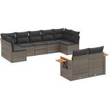  9-dijelni set vrtnih sofa od poliratana s jastucima sivi | shoptok.hr