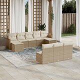  10-dijelni set vrtnih sofa s jastucima bež od poliratana 61 x 62 x 69 cm | Shoptok.si