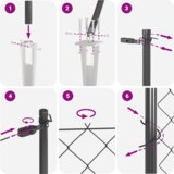 vidaXL Verižna Ograja s 13 Špicastimi Nosilci 0.4x25 m Galvanizirana Kovina | Shoptok.si