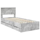  Krevetna konstrukcija s ladicama Betonski sivi 90 x 190 cm | shoptok.hr