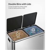Songmics Koš za smeti 2 x 30 L, siv | Shoptok.si