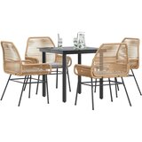  Vrtna garnitura - 5-dijelni vrtni blagovaonski set s jastucima poliratan i staklo | shoptok.hr