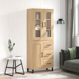 vidaXL Visoka komoda sonoma hrast 69,5x34x180 cm inženirski les | Shoptok.si