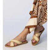 Gemre Beige braided women's slippers Ellinara | Shoptok.si