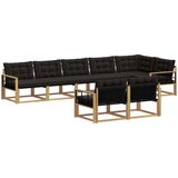  Set vanjskih sofa 8 kom. Bijela i crna Smeđa 406 x 168,5 x 73 cm | shoptok.hr