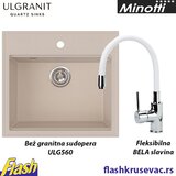  Granitna sudopera Ulgranit ULG560 (BEŽ) + fleksibilna slavina Minotti - SET | Eponuda.com