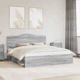  Krevetna konstrukcija s uzglavljem Siva Sonoma 200 x 200 cm | shoptok.hr