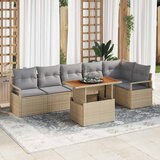  Vrtni set za objed s jastukom 7 pcs Bež i siva | shoptok.hr