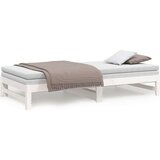  Izvlečna dnevna postelja bela 2x(80x200) cm trdna borovina, (20723992) | Shoptok.si