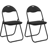  Zložljiva stolica 2 pcs Črna 48 x 43,5 x 81 cm Umjetno usnje, (5000296765) Slike