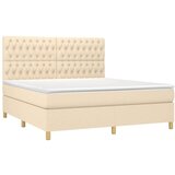  Krevet box spring s madracem LED krem 180x200 cm od tkanine | shoptok.hr