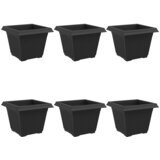  Kvadratna saksija za cvijeće 6 pcs Crna 28,5 x 28,5 x 22 cm | shoptok.hr