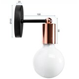 Toolight Zidna svjetiljka Metalna ružičasta zlatna 392205 | shoptok.hr
