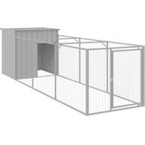  Kućica za pse s igralištem svjetlosiva 110x405x110 cm čelična | shoptok.hr