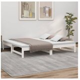  Izvlečna dnevna postelja bela 2x(75x190) cm trdna borovina | Shoptok.si