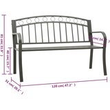  Vrtna klupa siva 120 cm čelična | shoptok.hr