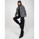 Fashion Hunters Dark gray warm women's shirt with long sleeves | Shoptok.si
