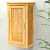 Visoka omarica z vrati bambus 40x20x70 cm
