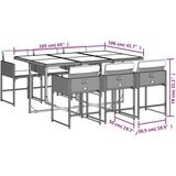  7-dijelni vrtni blagovaonski set s jastucima poliratan smeđi | shoptok.hr