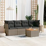 Maison Chic Seti vrtnega pohištva - Vrtna garnitura - Vrtni pohištvo set 5-delna z blazinami siv poli ratan, (21817428) | Shoptok.si