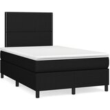 vidaXL Box spring postelja z vzmetnico LED črna 120x190 cm blago Cene