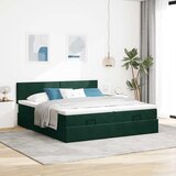  Okvir kreveta s madracima tamnozeleni 160x200cm baršunasti | shoptok.hr