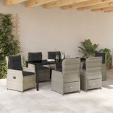  Vrtni set za objed 7 kom. Svijetlo siva poliratan | shoptok.hr