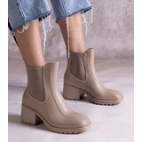 Gemre Beige heeled wellington boots Surien | ePonuda.com