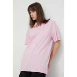Karl Kani Bombažna kratka majica ženski, roza barva