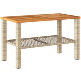 vidaXL Vrtni stol bež 70 x 38 x 42 cm od poliratana i drva bagrema | shoptok.hr