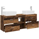  Set ormarića za kupaonicu 3 kom. Staro drvo 53 x 34,5 x 63 cm Slike