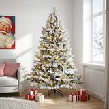  Umjetno božićno drvce s nogom 180 cm 300 LED lampica - Zelena i bijela 180 cm s LED svjetlima | shoptok.hr