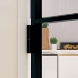 vidaXL Sobna vrata crna 83 x 201 5 cm kaljeno staklo i aluminij tanka | shoptok.hr
