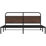 vidaXL Kovinski posteljni okvir brez vzmetnice rjavi hrast 180x200 cm | Shoptok.si