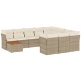 Maison Chic Seti vrtnega pohištva - Vrtna garnitura - Vrtni pohištvo set 11-delna z blazinami bež poli ratan, (21810152) | Shoptok.si
