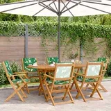  Sklopive vrtne stolice 6 kom zeleni od tkanine i masivnog drva
