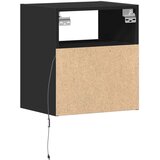  Zidni TV ormarići s LED svjetlima 2 kom crni 41x31x45 cm | shoptok.hr