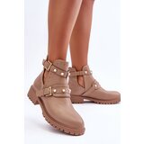 Boto Women's Trapper Boots with Pearls Beige Klarisa | shoptok.hr