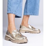 Gemre Golden elegant eco-leather loafers with embellishment Marsella | Shoptok.si