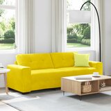 SOFA za 3 osobe Žuta 220 cm Baršun Cijene